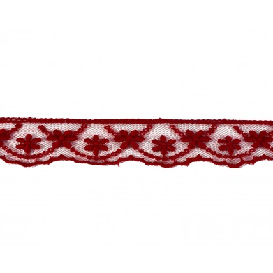 Tul bordado granate 2,5 cm