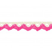 Puntilla hilo beige/rosa fucsia 1,5 cm