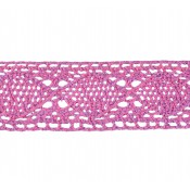 Entredós de hilo rosa magenta veteada 3 cm