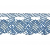 Puntilla hilo azul azafata/blanco camomila 4,5 cm