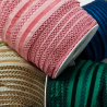 Cinta Decorativa Ancha con Bandas de Terciopelo y Remate de Crochet - 6 cm