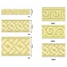Tapacosturas Dorado con Diseño Grecorromano