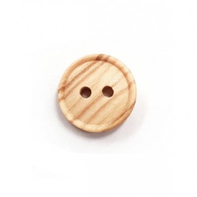 Botón madera borde 2 agujeros