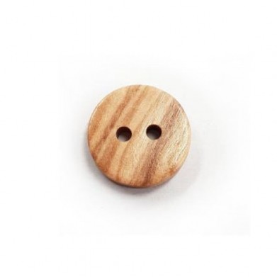 Botón madera liso 2 agujeros