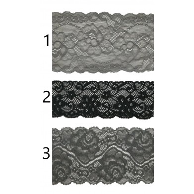 Encaje nylon gris y negro...