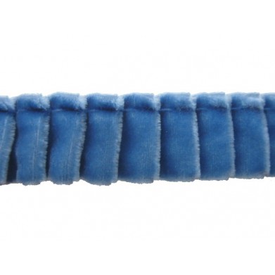 Plisado terciopelo azul 16 mm