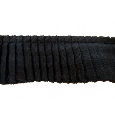 Plisado algodon negro 3 cm